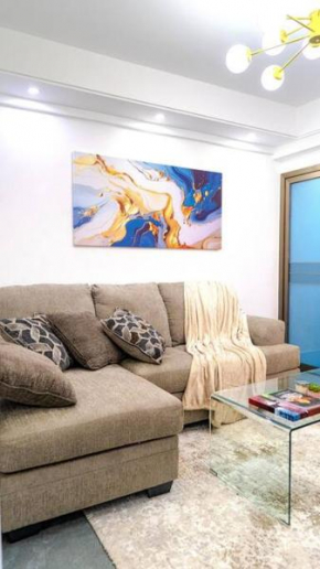 Chic high-rise with picturesque city skyline view